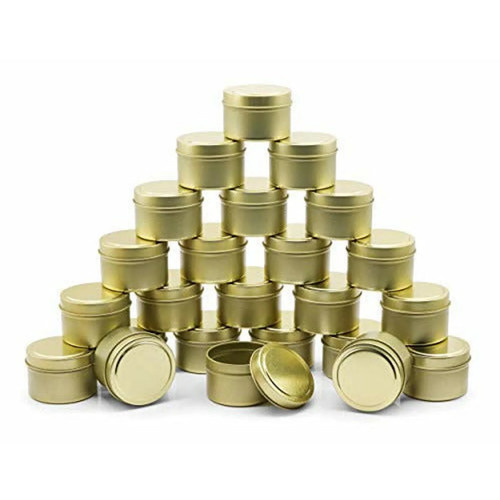 Gold candle tins 4oz 24 - 4oz, pack