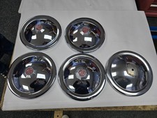 MG TD TF Chrome Hubcaps with badges