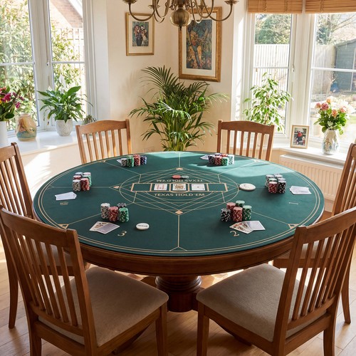 Round poker mat - round,