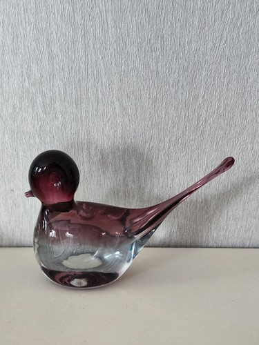 Italian glass bird paperweight - italian,
