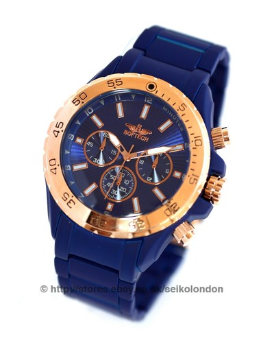 Softech gents blue dial - softech,
