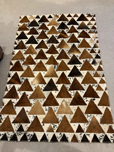 Cowhide leather patchwork - cowhide, rug