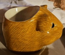 Brown Beige Quail Guinea Pig Egg Cup Collectible Ornament