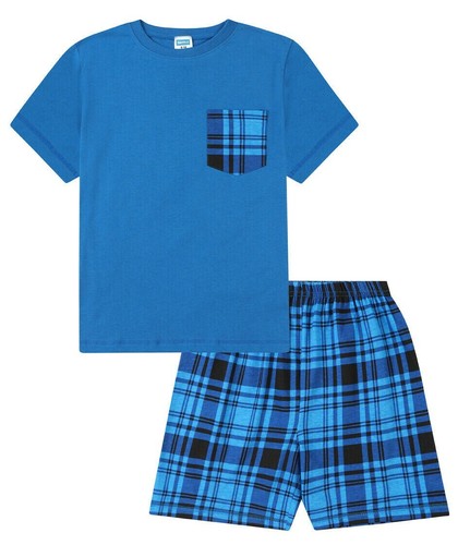 Blue check short cotton - short,