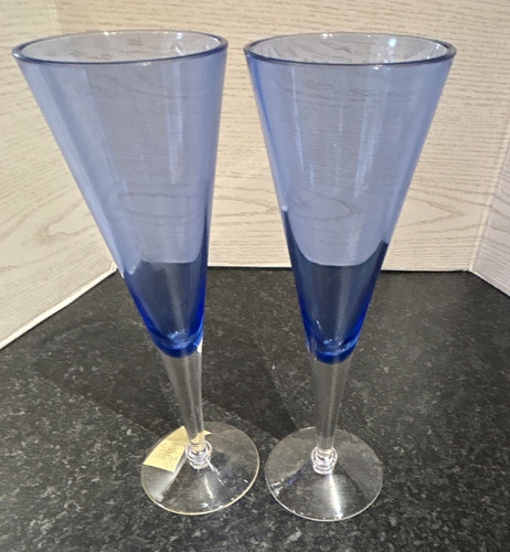 Blue clear plastic champagne - blue, &