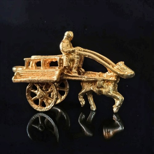 Vintage 14k gold horse - gold, 3d