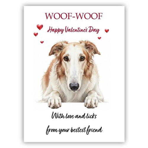 Borzoi dog valentine day - borzoi,