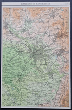 Antique 1898 map - Environs of