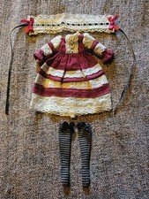 Oak Blythe DOLL Dress Burgandy/aged Lace Dress Matching Headband/stocking Also