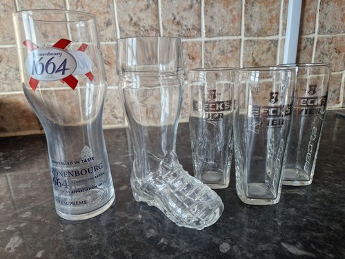 Beer glasses job lot becks - glasses,