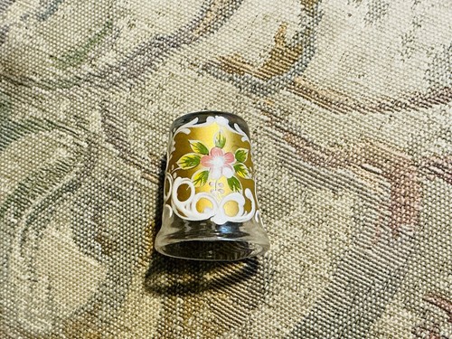 Vintage glass thimble - thimble, cobalt