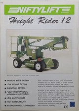 Original Niftylift High Rider 12 Brochure, c 1990's