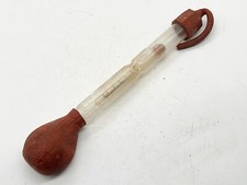 VINTAGE Red Rubber Glass Antifreeze / Battery Hydrometer Tester Syringe