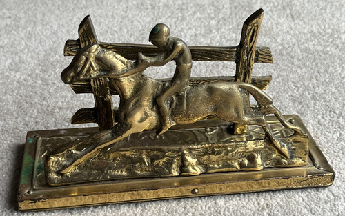 Brass letter rack with - brass, horse