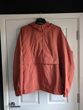 Mens Size Medium Orange Hera Pull Over Jacket Windbreaker