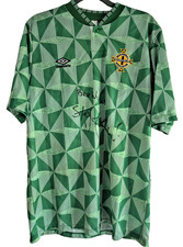 Northern Ireland Match Worn Shirt Vs Germany 1992 - With proof and signed