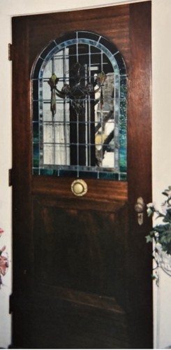 Leaded stained glass oak - glass, front