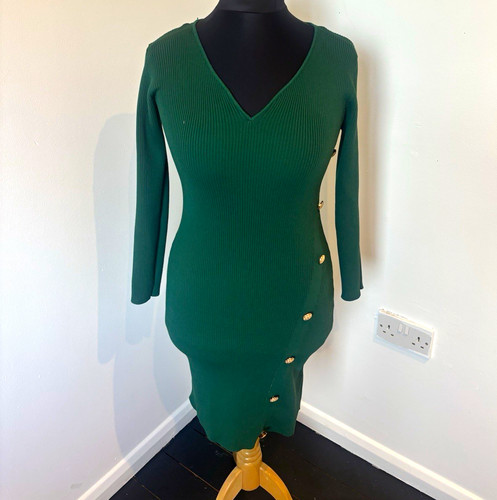 Green ribbed knit - green, bodycon