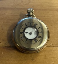 Gold Plated Half Hunter Pocket Watch Perfect Working Order