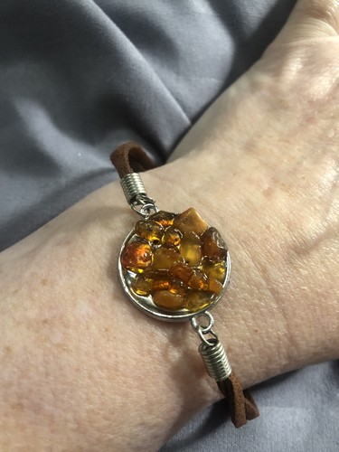 Silver plated genuine - silver, amber