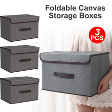 3x Foldable Storage Boxes with
