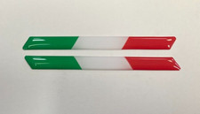 2 x SMALL 55mm SLIMLINE ITALY FLAGS - GLOSS DOMED GEL Stickers/Decals - Italian