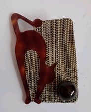 LEA STEIN CAT AND BALL BROOCH