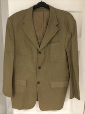 ZARA Nature 100% Linen Khaki Jacket -size XL (UK) / 56 (EUR) / 48 (USA)