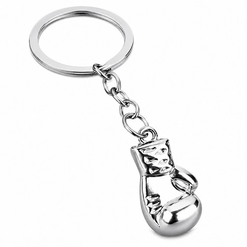Silver boxing glove - silver, keyring