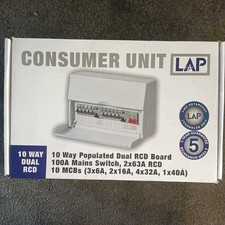 LAP 10 Way Dual RCD Consumer Unit New Never Fitted 