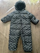Baby Gap Snowsuit 6-12 Months Grey Polka Dot 