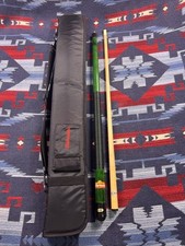 BUDWEISER Beer POOL CUE Emerald GREEN w/BLACK ZIPPER Carrying CASE Pool Stick