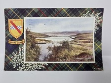 Vintage Hunting Stewart Tartan Postcard Waterworks Dunoon 1949