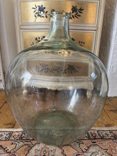 Vintage VIRESA Large French Green Glass Terrarium Carboy Bottle Planter Vase