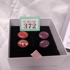 2 Pairs Of Designer Ozwald Boateng Purple And Red Cufflinks