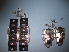 VINTAGE DANSETTE  RECORD PLAYER CABINET SPARES NICKEL CHENEY HINGES /LID CATCES