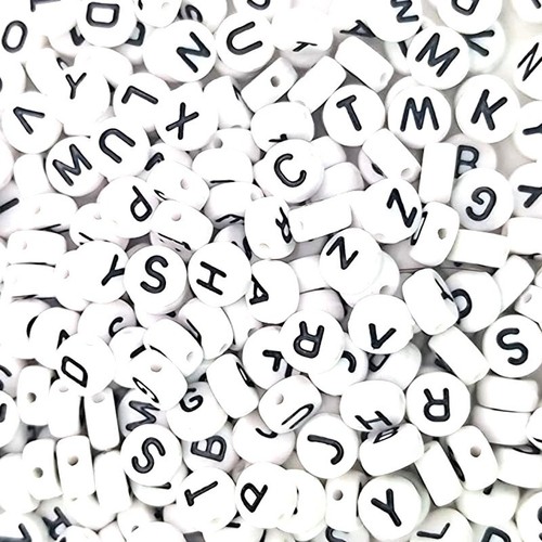 500pcs 7mm flat round white - round,