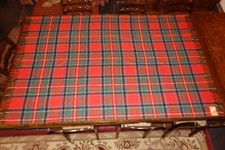 An Old Vintage J. Pringle Scottish Tartan All Wool Blanket / Rug  188cm x 128cm