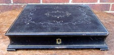 Victorian writing box and contents ladies tooled leather desk box letters scents