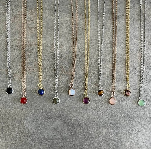 Crystal gemstone necklace - gemstone,