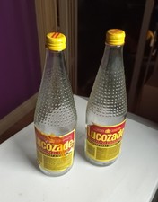 Pair of vintage lucozade glass