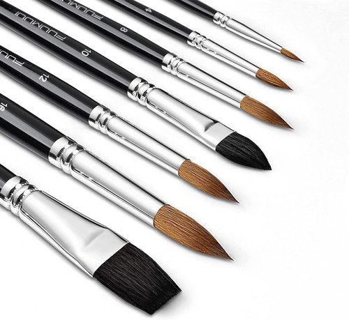 7pcs kolinsky sable watercolor - 7pcs,