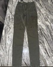 Green khaki women’s river island denim skinny jeans size 8