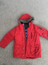 Boys Red Next Coat With Hood