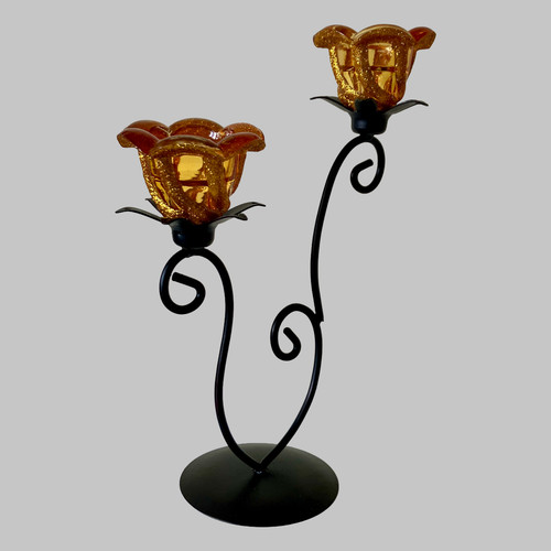Decorative metal amber glass - decorative,