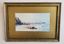 Austin Smith Early 20th Century Watercolour Painting "Scarborough Coastal Scene
