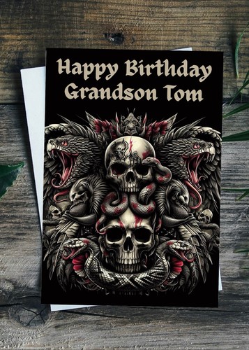 Gothic birthday card large - birthday, a5