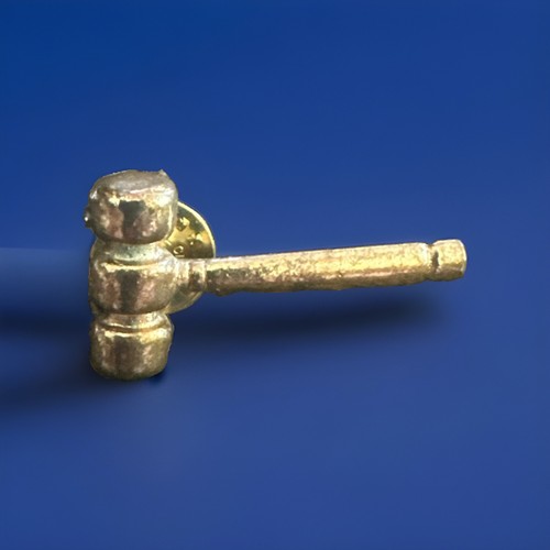 Vintage gavel pin hammer lapel - gavel,