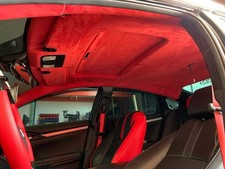 Suede Headliner Foam Back Red