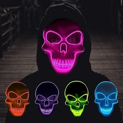 Led skull mask halloween - led,